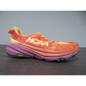 Hoka One One Speedgoat 6 Womens 7 Wide Shoes Trail Orange Running Walking Gym
